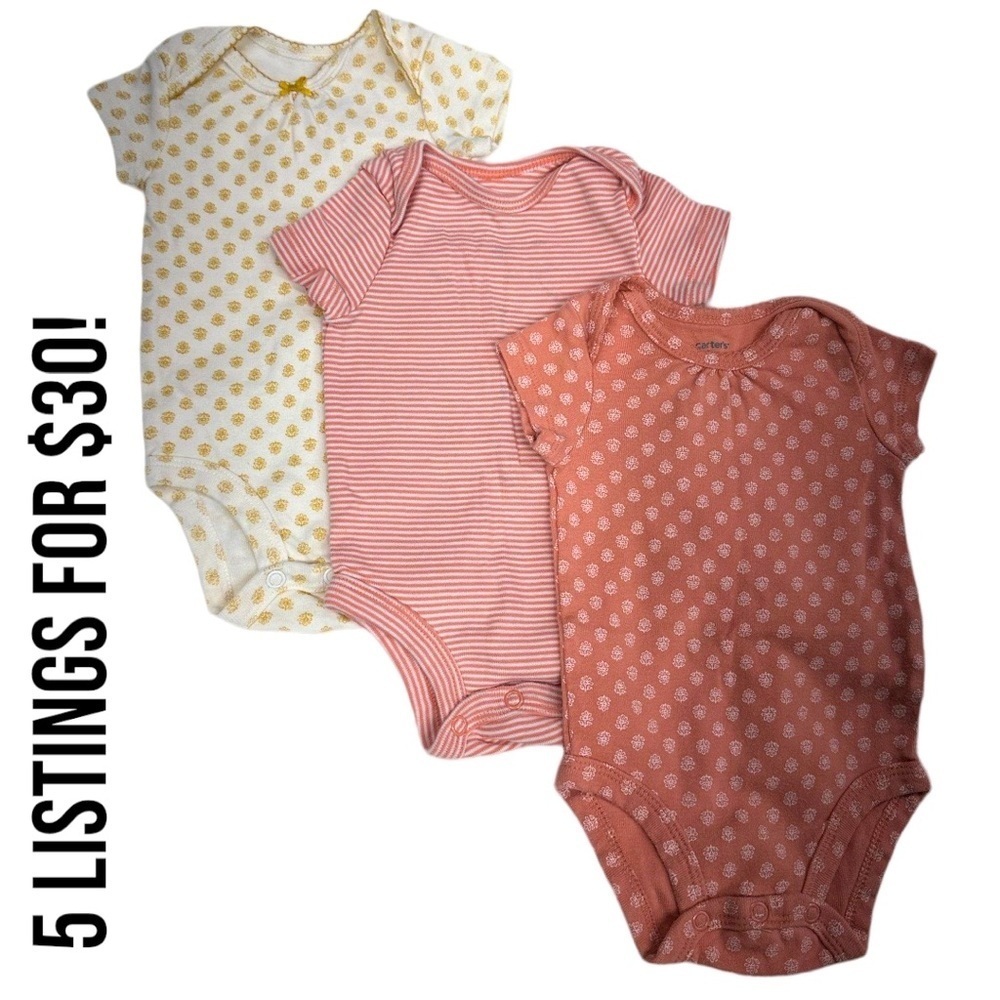 Carter’s Baby Girl bodysuit bundle 
Size 3 months​